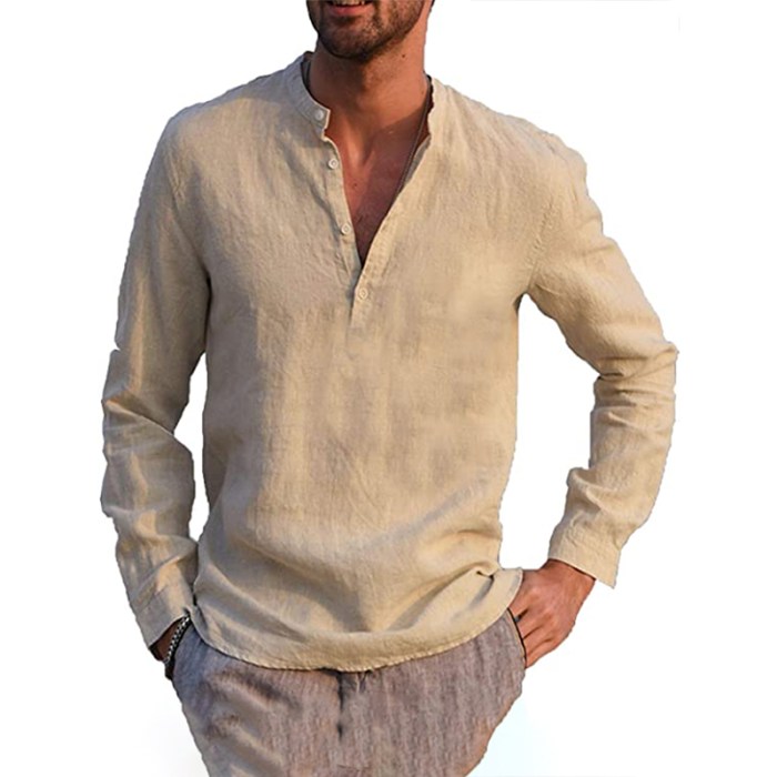 V-neck dress shirt men