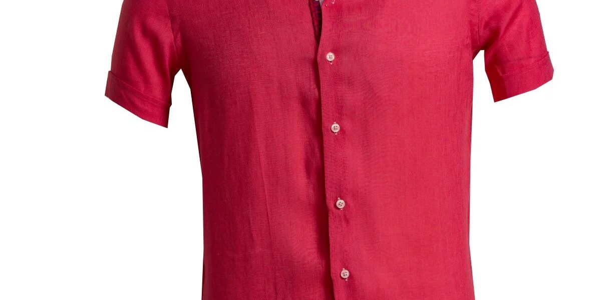 Men's red button up dress shirt