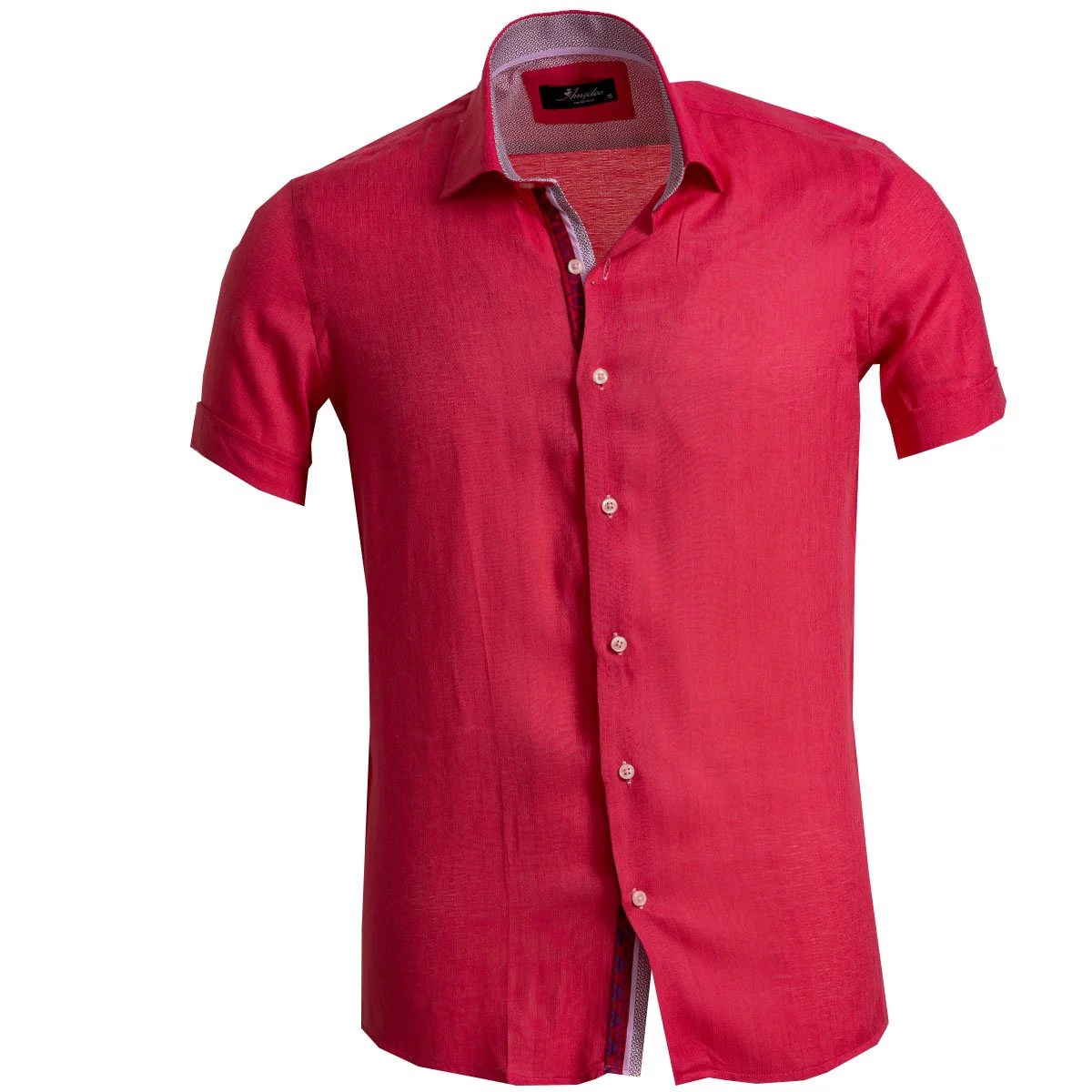 Men's red button up dress shirt