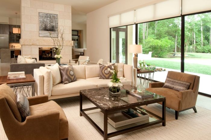 How to decor living room with bush