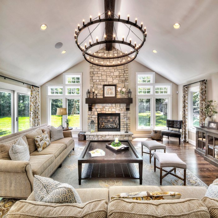 How to decorate great rooms with vaulted ceilings