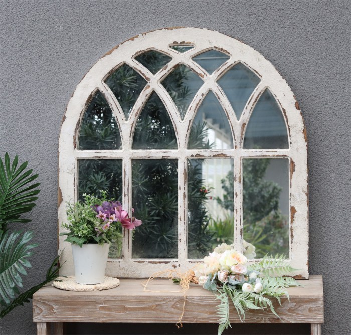 How to decorate a window pane mirror