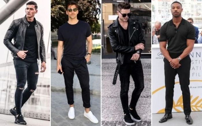 Black t shirt dress men