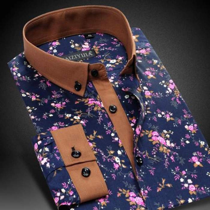 Flower dress shirt mens