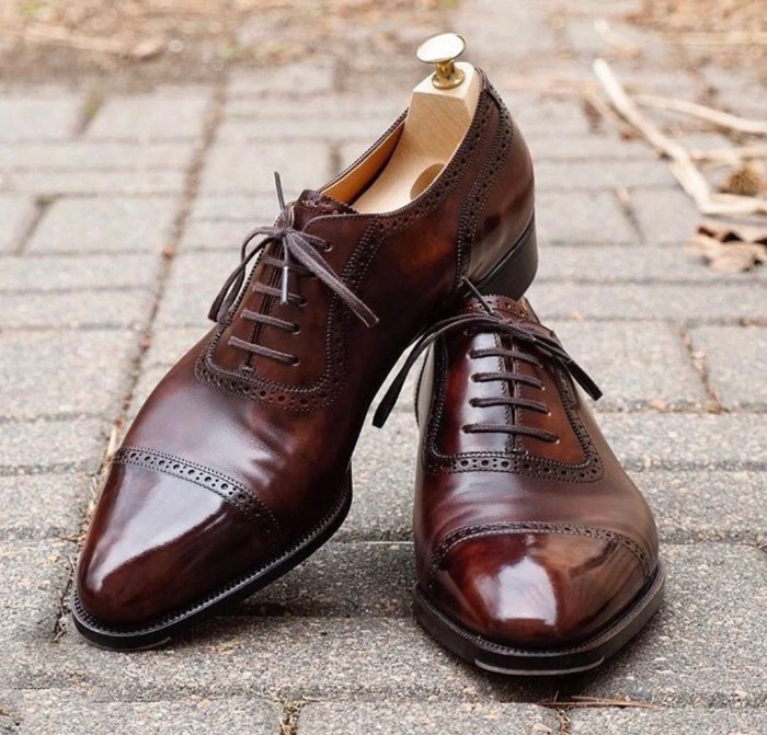 Mens brown cap toe dress shoes