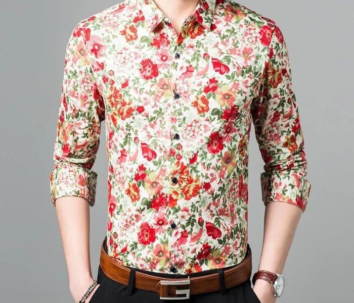 Flower dress shirt mens