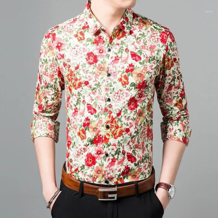 Flower dress shirt mens